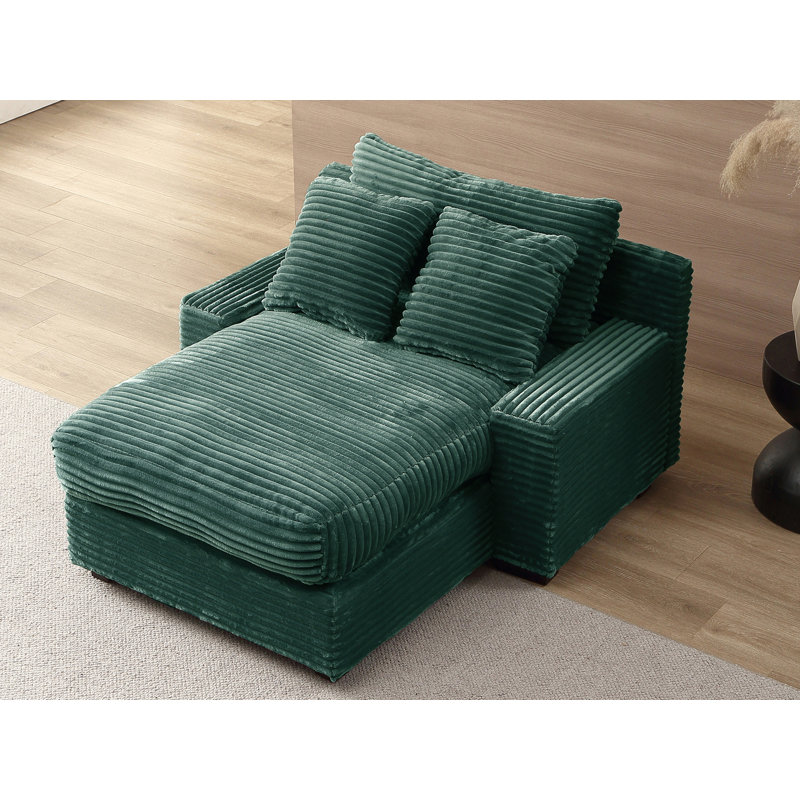 Deyaneira Upholstered Chaise Lounge, Green