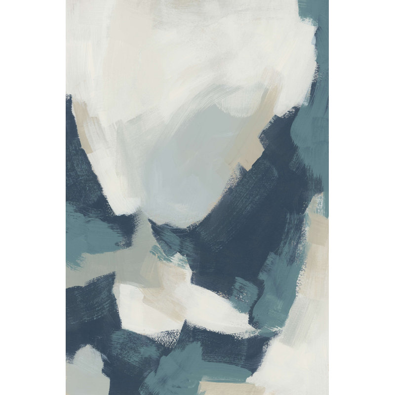 «Brushy Blues I» par June Erica Vess - reproduction d'art sur toile tendue, H 18 po x l 12 po x P 1,25 po