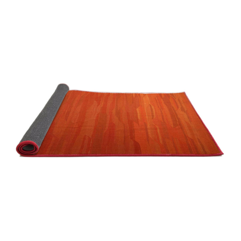 Tapis contemporain orange, Rond 5 pi