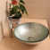 Wonline 16.34'' Tempered Glass Circular Bathroom Sink with Faucet