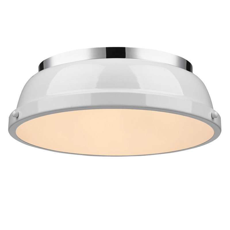 Plafonnier encastré 2 lumières Calico, Blanc, Chrome