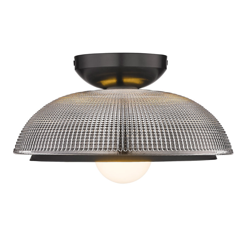 Plafonnier encastré en verre Duley, Noir mat