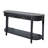 Black Carved Wooden Console Table with Lower Storage Shelf Tow Drawers