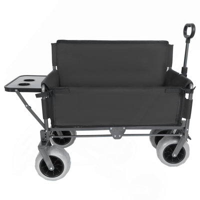 Chariot pliant convertible 3 en 1 avec banquette et tablette arrière rabattable, chariot utilitaire robuste de 180 L (capacité de 227 kg), noir