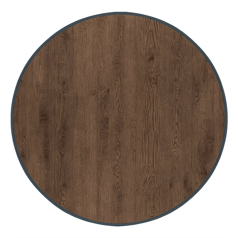 Machine Washable Solid Brown Area Rug, Round 3'
