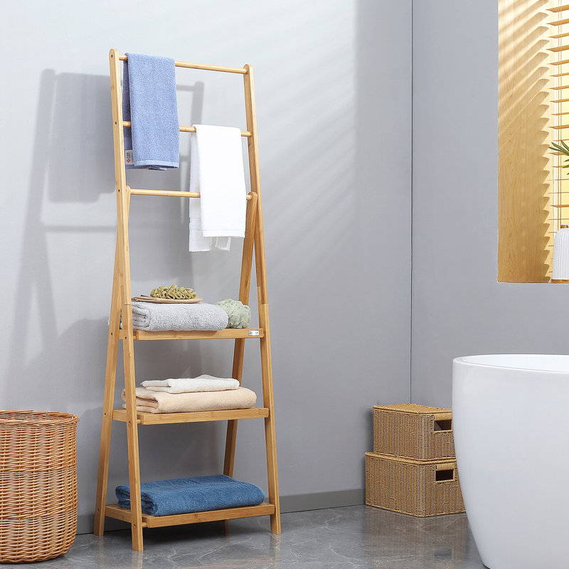 Wood 3 Freestanding Towel Stand