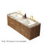 Meuble-lavabo mural 60 po avec lavabo double, comptoir en pierre frittée et 4 tiroirs, grain de bois espresso - pré-assemblé