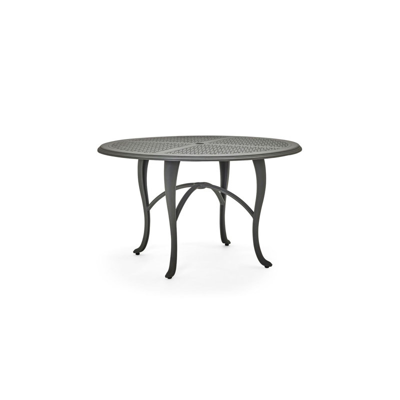 Table ronde avec parasol, Brun châtaigne