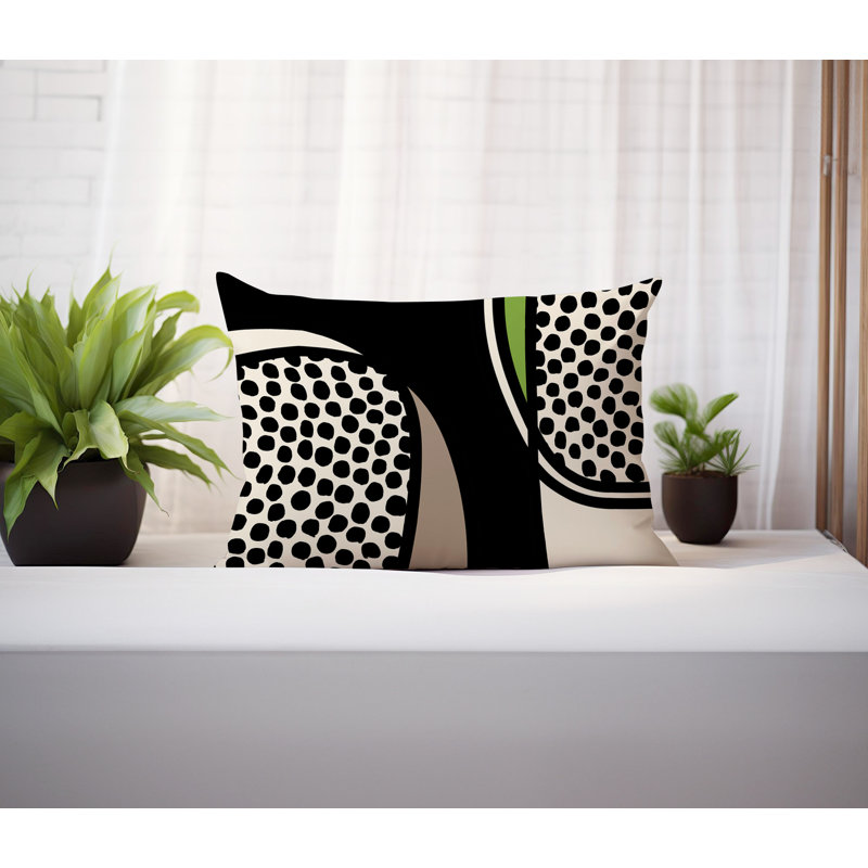 Coussin lombaire réversible intérieur / extérieur Jai Abstract, H 14 po x l 20 po, Chartreuse