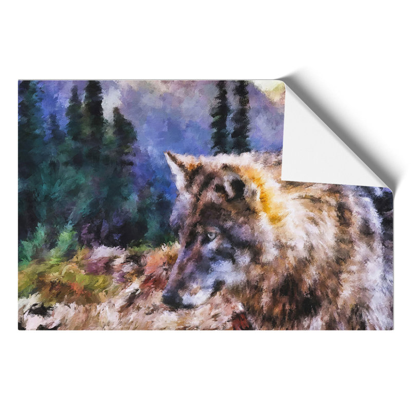 Abstract Wolf Painting - Frameless Print, 42cm H x 59cm W x 0.1cm D