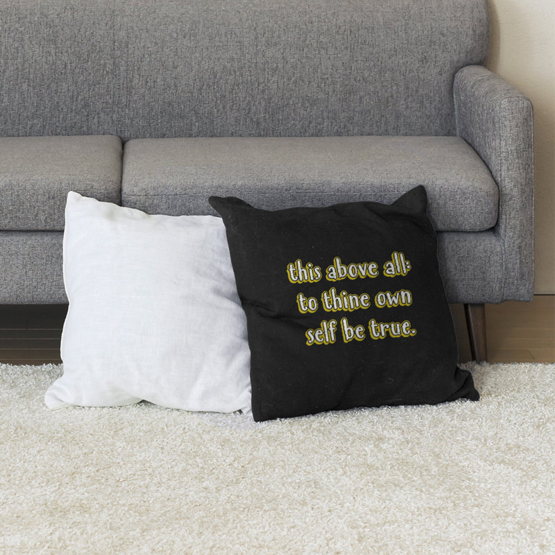 Coussin de sol d’inspiration Shakespeare, 40 po x 40 po, Jaune
