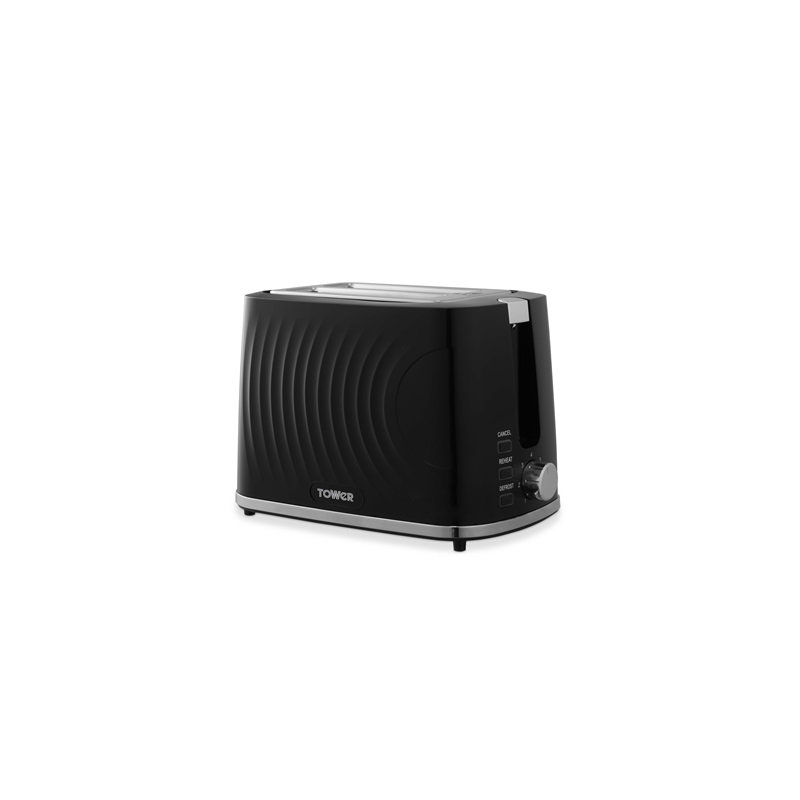 Tower  Sonar 2-Slice Toaster with 7 Browning Levels, Defrost, Reheat & Cancel Settings, Removable Crumb Tray, 900W
