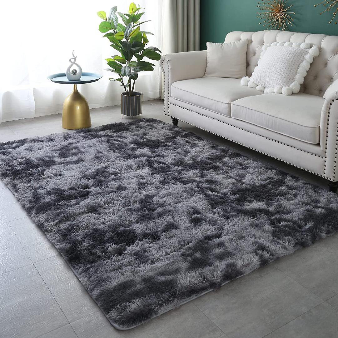 Hauteloom Dark Gray Bathroom Rug Washable | Bath Mat