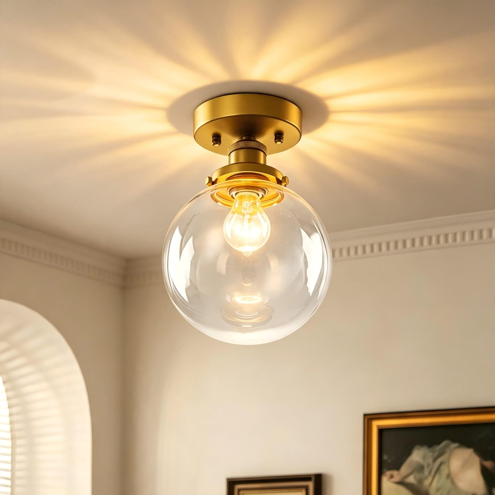 Brunsville 8" Single Light Semi Flush Mount