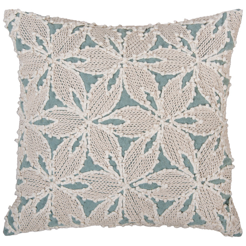 Coussin décoratif en toile de coton recyclé, Vert clair / naturel, Mélange de duvet