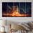 Spaceship Rocket in Florida II - Modern Metal Wall Art Prints Set