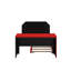 Lit de jour double en bois avec couchette, bureau et port USB-989337172
