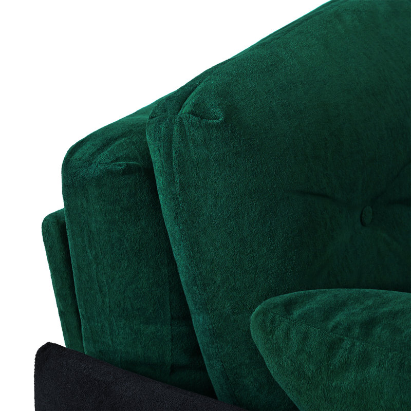Convertible Pull Out Sofa Bed Queen Size, Black/Green