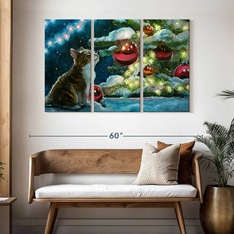 Lelend Christmas Cat, 32" H x 50" W