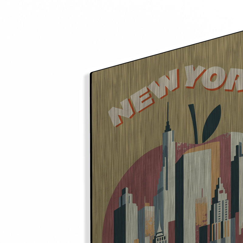 Art mural en métal Winston Porter «New York» par Andreas Magnusson, H 24 po x l 16 po