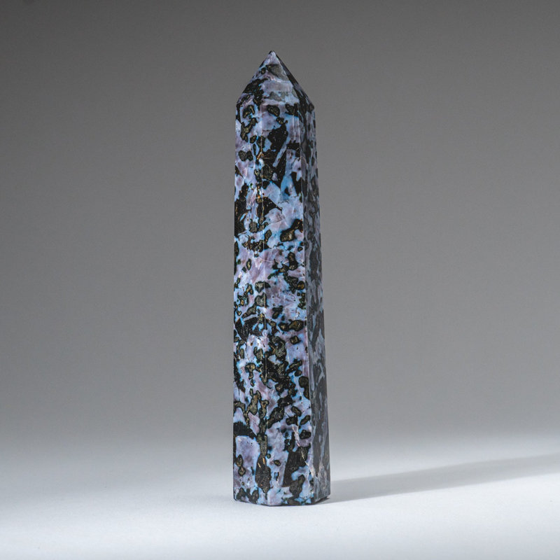 Véritable pointe polie indigo de Gabbro de Madagascar (0,88 lb)