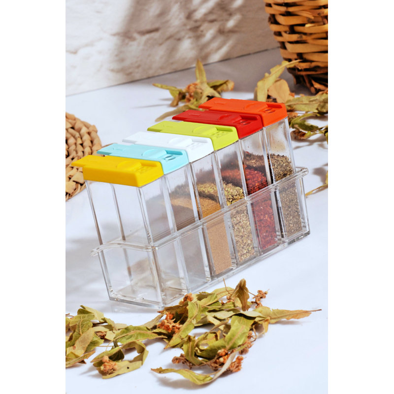 Freestanding Spice Jar & Rack Set