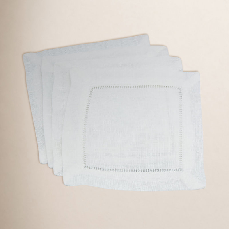 Galen Classic Hemstitched Border Linen Napkin, 6" X 6"