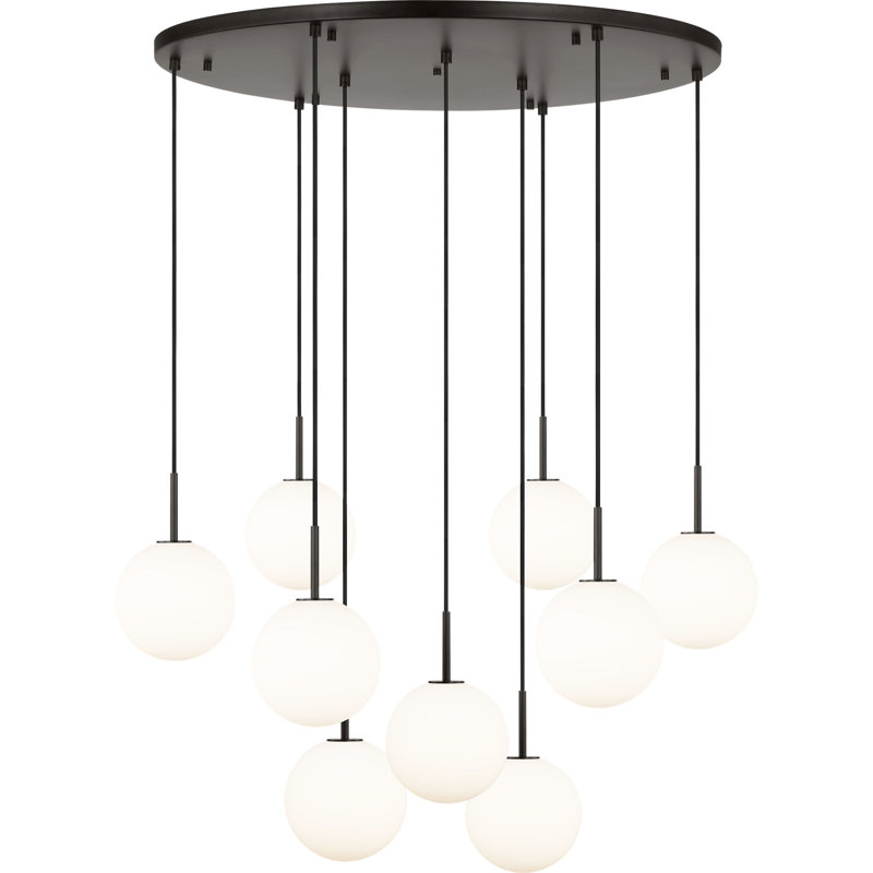 Lustre moderne à 9 lumières Richard June Sorelle 36 po à intensité variable pour salle à manger, en fer vieilli avec ampoules DEL