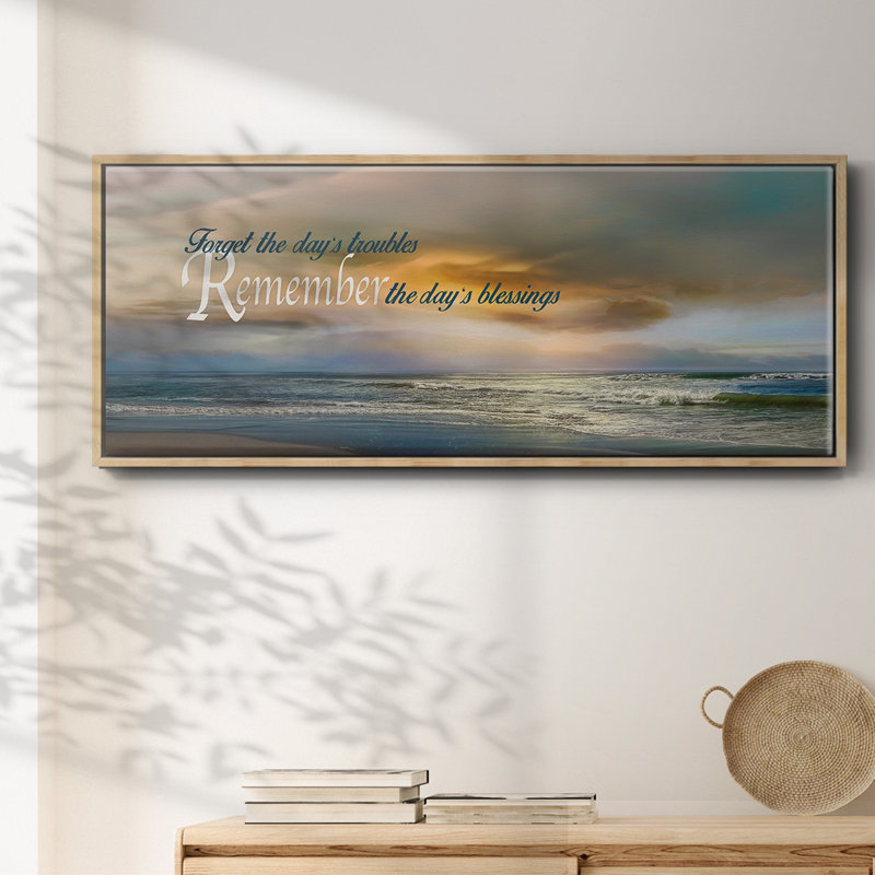 Remember- Framed Canvas, 12" H x 30" W