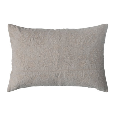 Creative Co-op 100% Cotton Lumbar Rectangular Pillow Cover & Insert