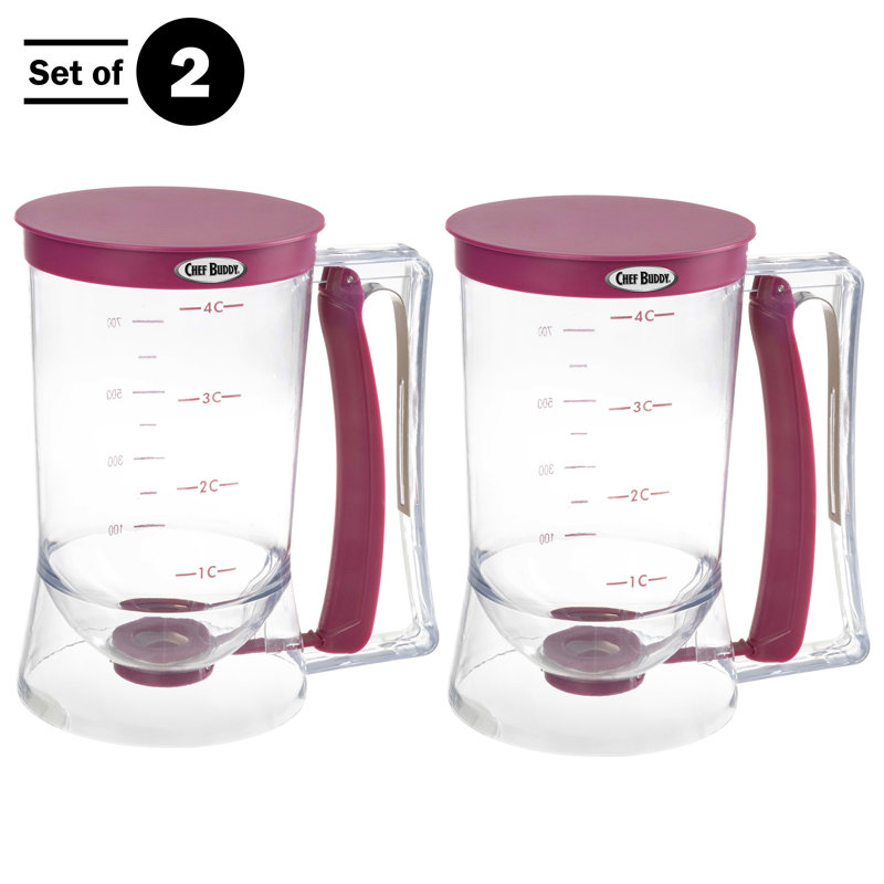 Pancake Batter Dispenser Set of 2 - Batter Dispenser with Squeeze Handle