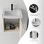 Meuble-lavabo flottant 16 po avec lavabo, porte à fermeture en douceur, lavabo en céramique, contreplaqué, kaki-36734448-36734457