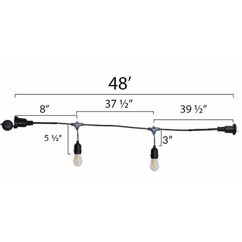 Abshire Outdoor 15 - Bulb 48'' Plug-in Globe String Light