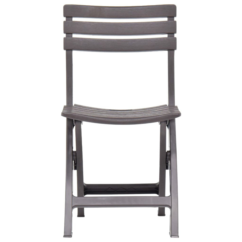Kat Plastic / Resin Patio Folding Chair Folding Chair Set, Mocha