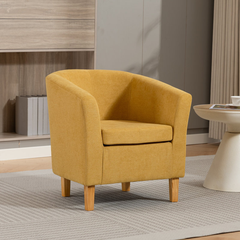 Upholstered Armchair, Yellow