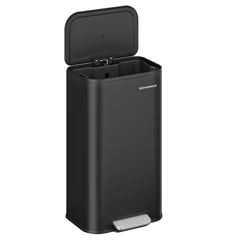Step On Kitchen Trash Can, 30 L, 61cm H x 30cm W x 37cm D, Ink Black