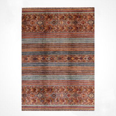 Original Hand Knotted Traditional Pattern Multi Colour Wool and Cotton Rug