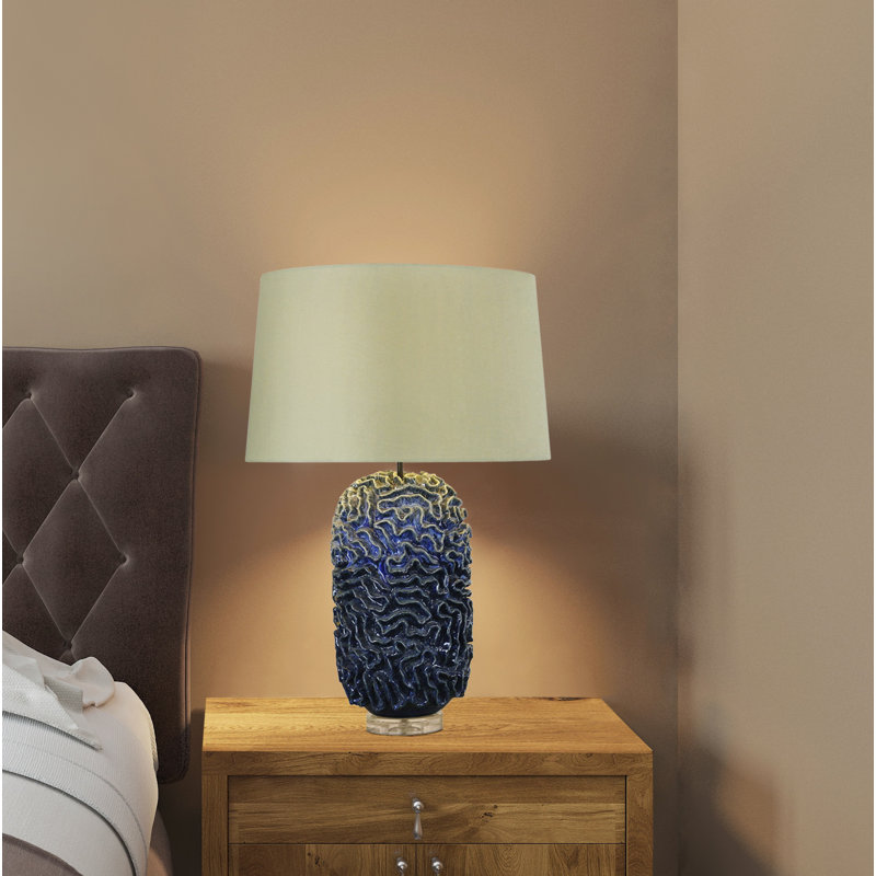  Lampe de table bleue 31 "