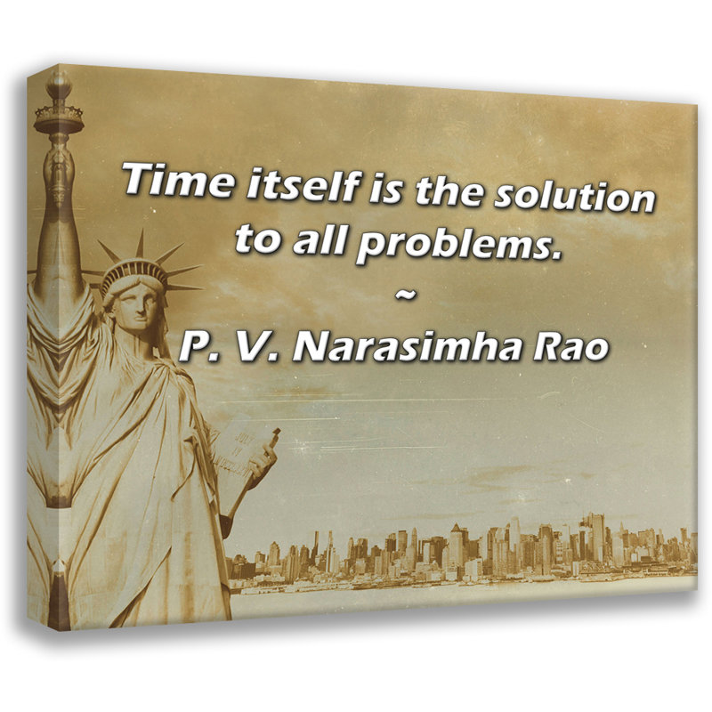 Fleur De Lis Living Gallery Wrapped Canvas By P. V. Narasimha Rao: "Time itself is the solution to all prob
