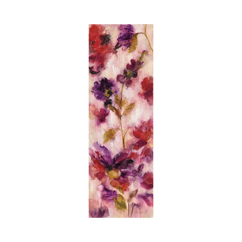 Fleurs exubérantes III, Toile tendue, H 60 po x l 20 po x P 1,5 po