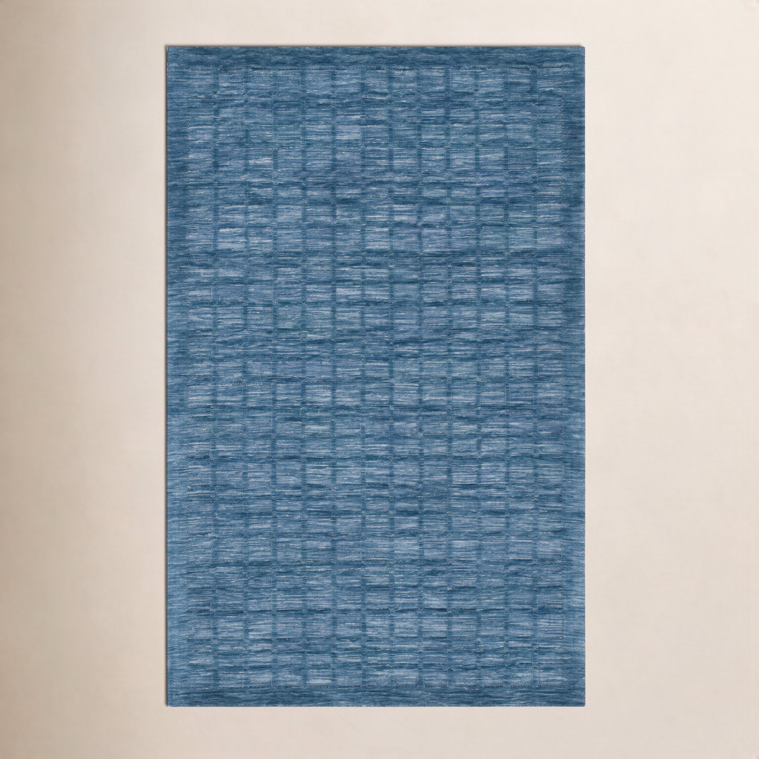 Caris Blue Hand-Loomed Geometric Rug, Rectangle 3' x 5'