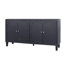 Armoire décorative noir mat, buffet à 4 portes en bois pour le couloir, avec tablettes réglables, structure stable, portes d'armoire à la mode et décoratives, entrée pour buffet, fonctionnelle