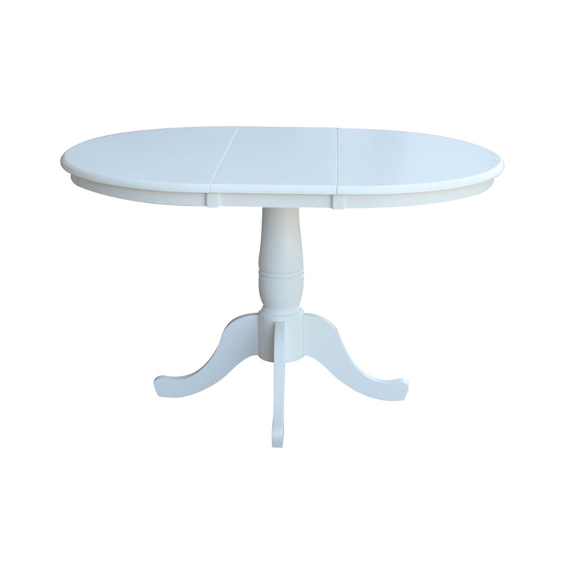 Echols Extendable Solid Wood Dining Set, White, 5