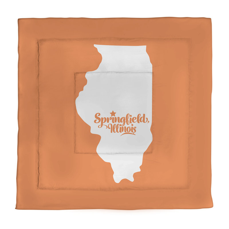 Illinois Percale Comforter, Twin XL Comforter, Orange