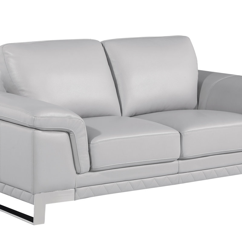 Causeuse en cuir, Gris clair
