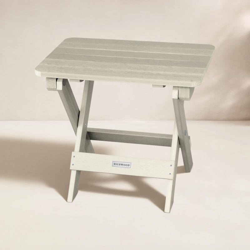 Rectangular Folding Outdoor Side Table , 20'' in. W 14'' in. D, Whitewash