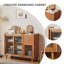 Buffet brun en bois d'hévéa massif 47,24 po