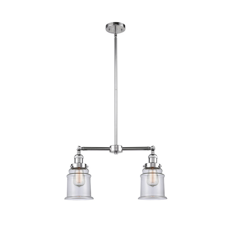 Galaviz 2 - Light Kitchen Island Pendant, Clear, No Bulb Included, Polished Chrome
