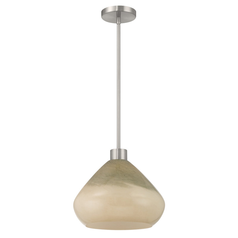 Elaris 12.5" 1-Light Pendant, Green, Nickel
