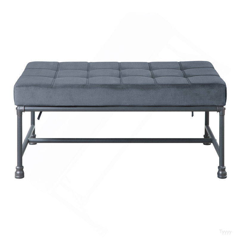 Banc gris et gris capitonné